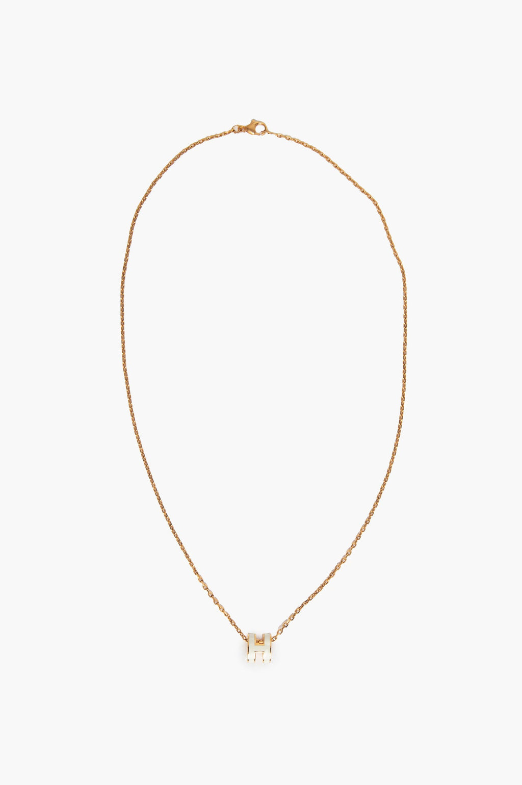 Hermes White Mini Pop H Necklace