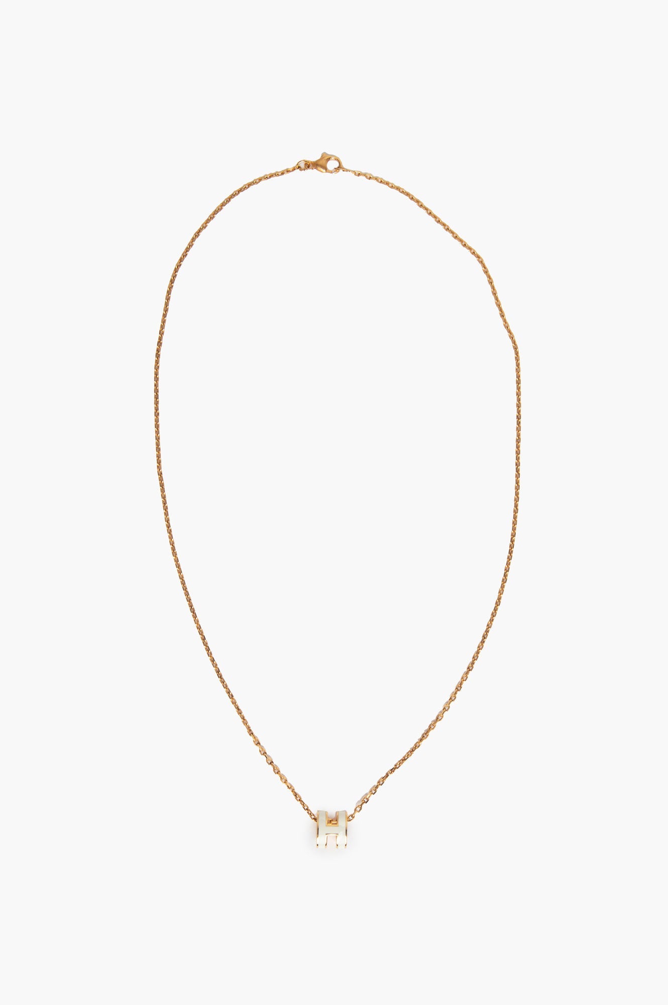 Hermes White Mini Pop H Necklace