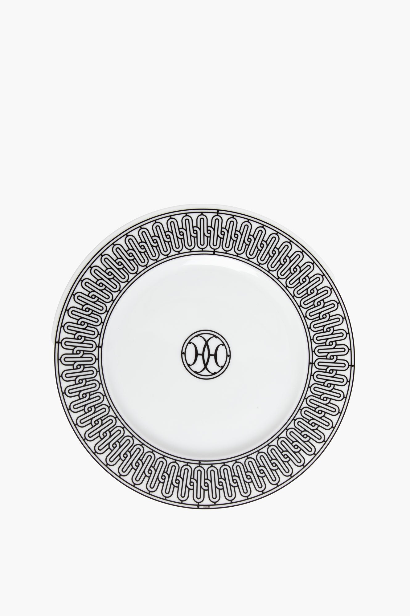 Hermes White H Deco Dessert Plate Set of 2