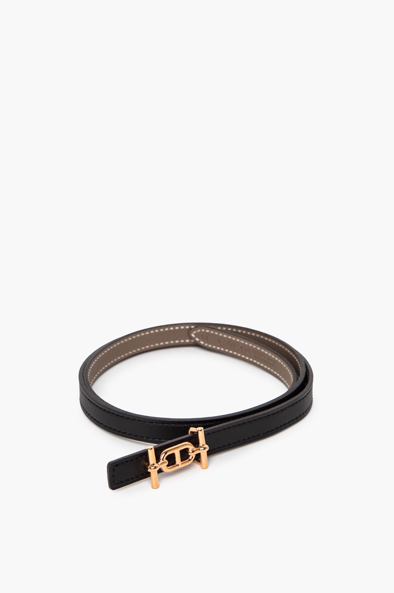 Hermes Etoupe 13 mm Ancre Buckle Reversible Leather Belt Size 80