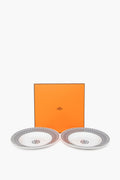 Hermes White H Deco Soup Plate Set of 2