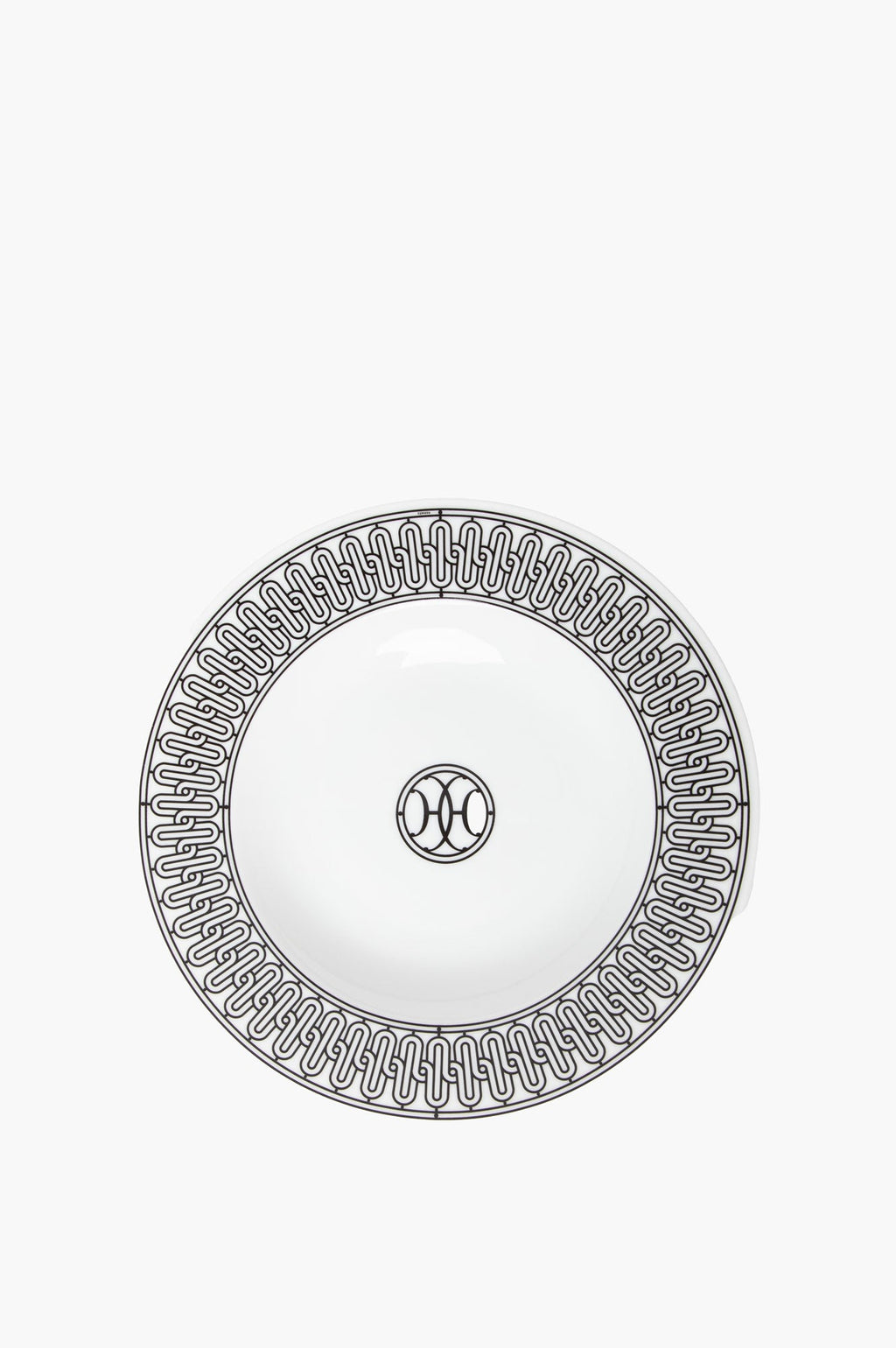 Hermes White H Deco Soup Plate Set of 2