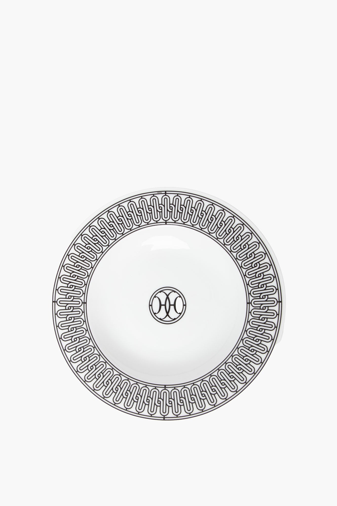 Hermes White H Deco Soup Plate Set of 2