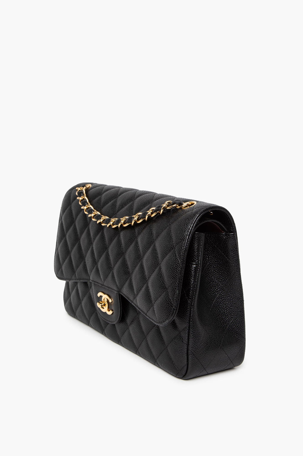 Chanel Black Caviar Jumbo Classic Flap Bag
