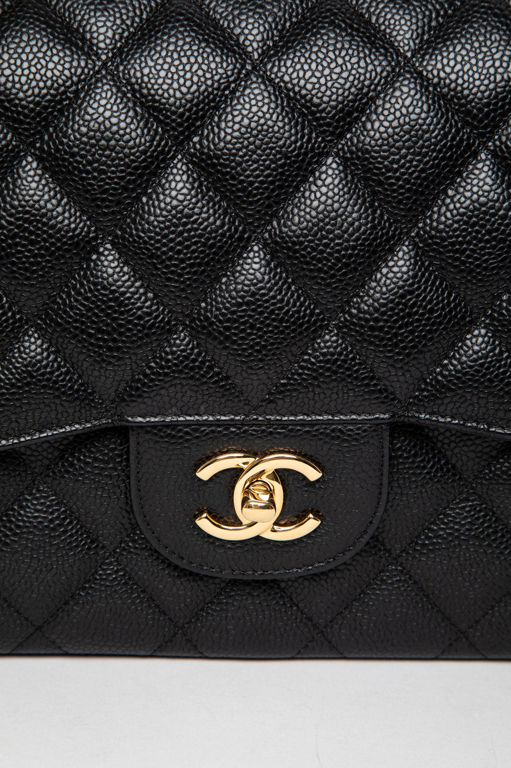 Chanel Black Caviar Jumbo Classic Flap Bag
