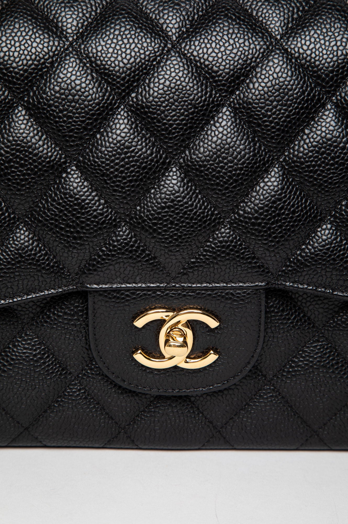 Chanel Black Caviar Jumbo Classic Flap Bag