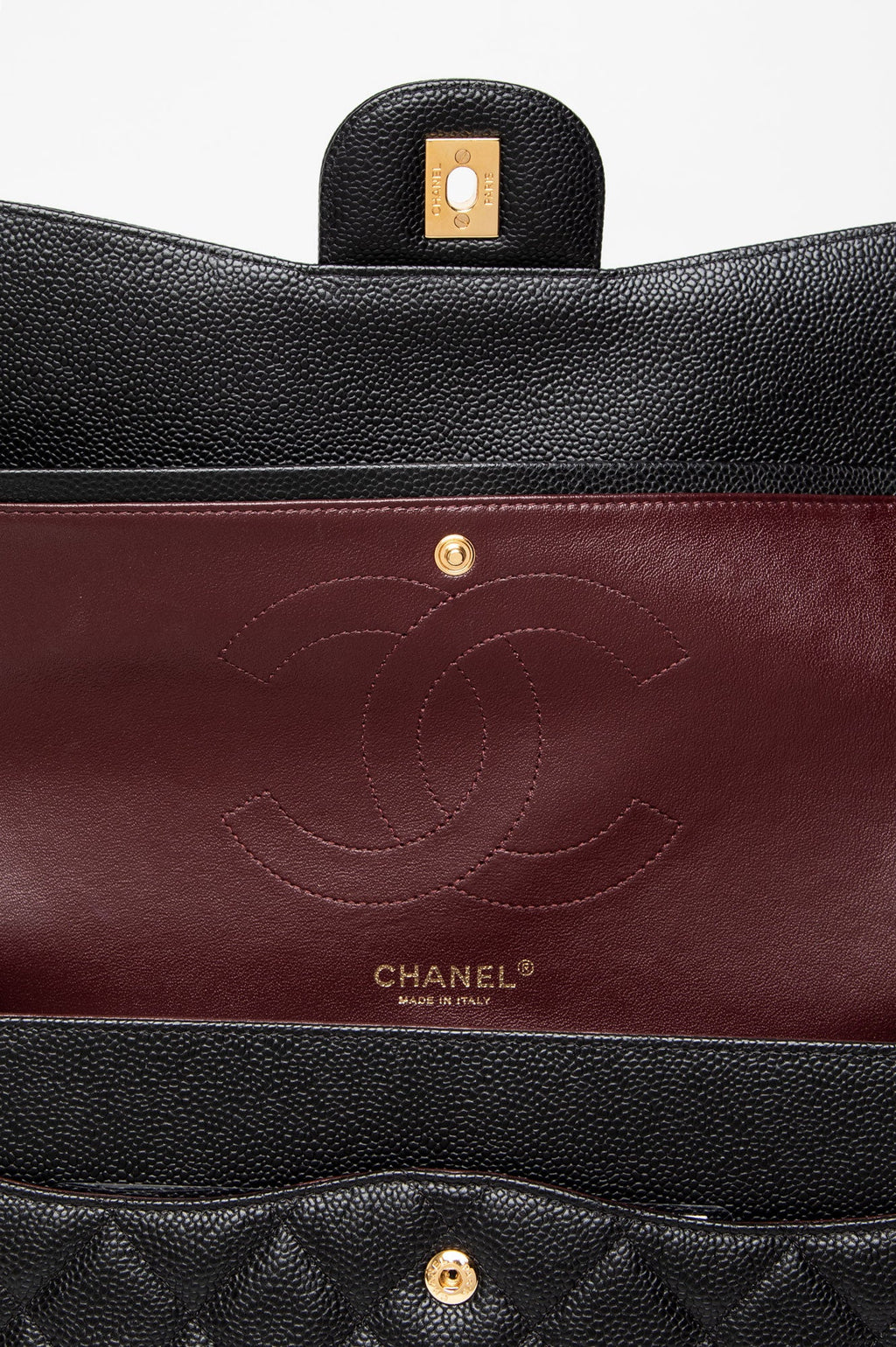 Chanel Black Caviar Jumbo Classic Flap Bag