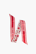 Christian Dior Red Floral Twilly