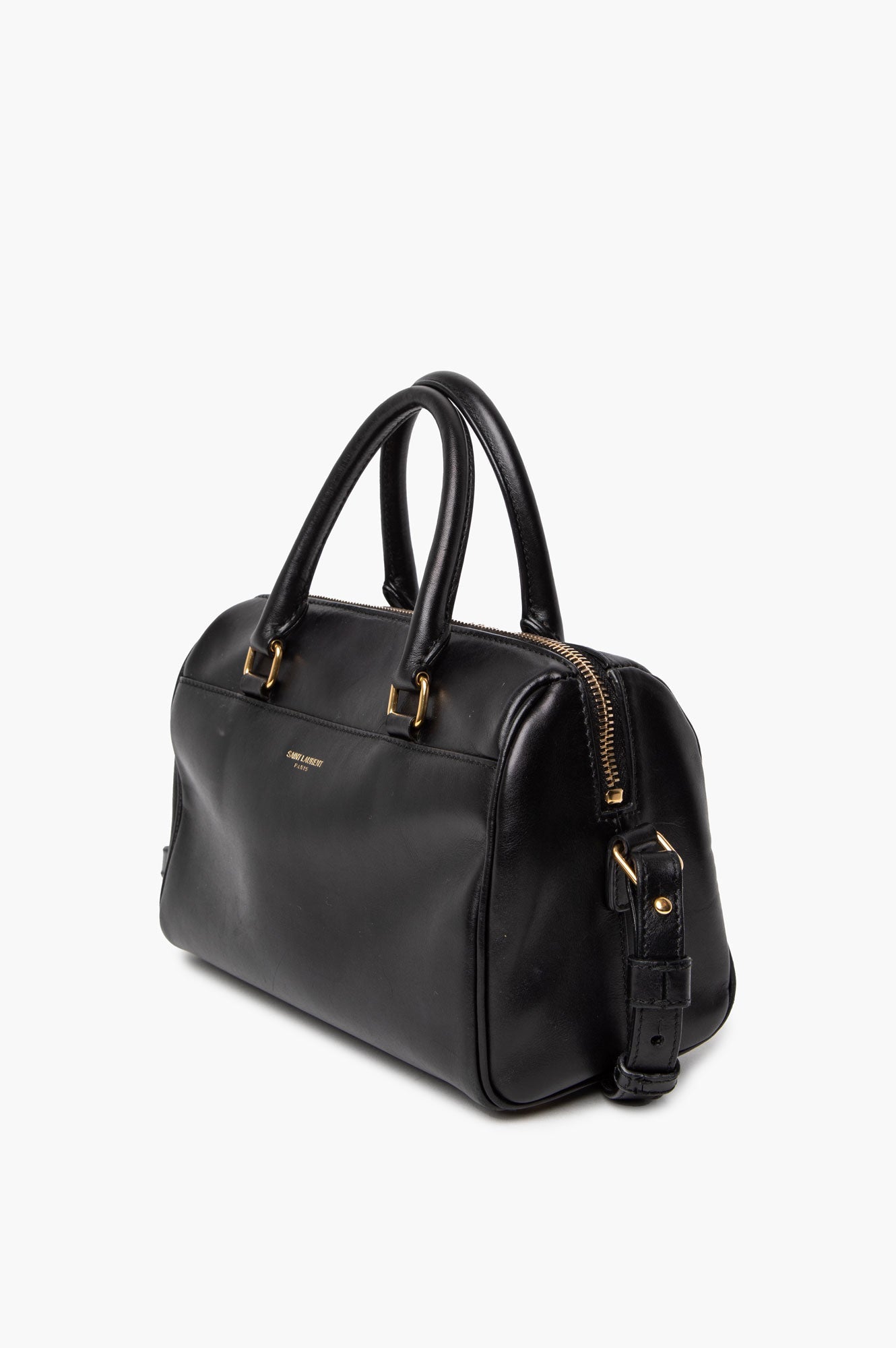 Saint Laurent Black Leather  Two Way Bag