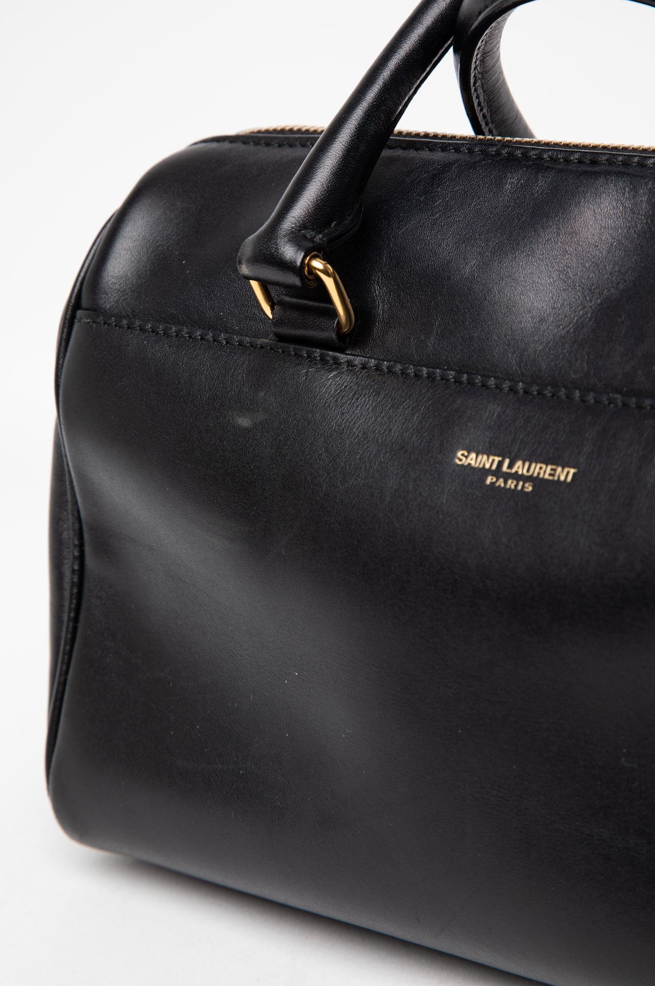 Saint Laurent Black Leather  Two Way Bag