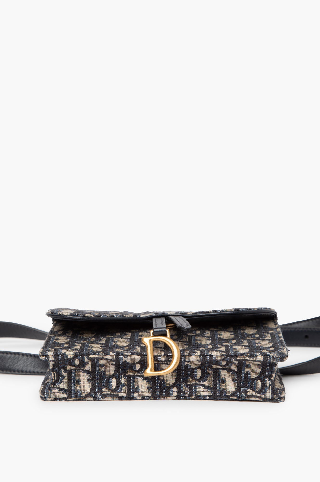 Christian Dior Blue Oblique Saddle Belt Bag