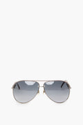 Gucci Silver Pilot-Frame Sunglasses