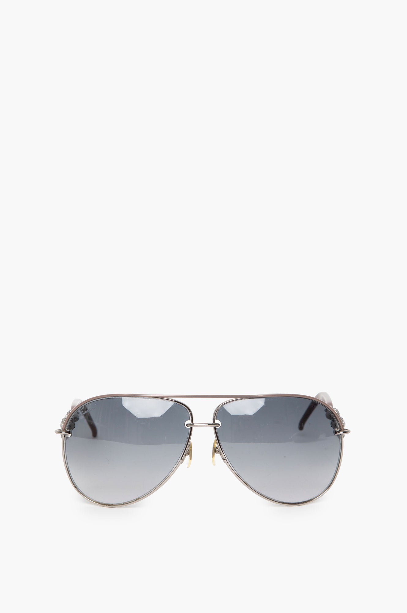 Gucci Silver Pilot-Frame Sunglasses