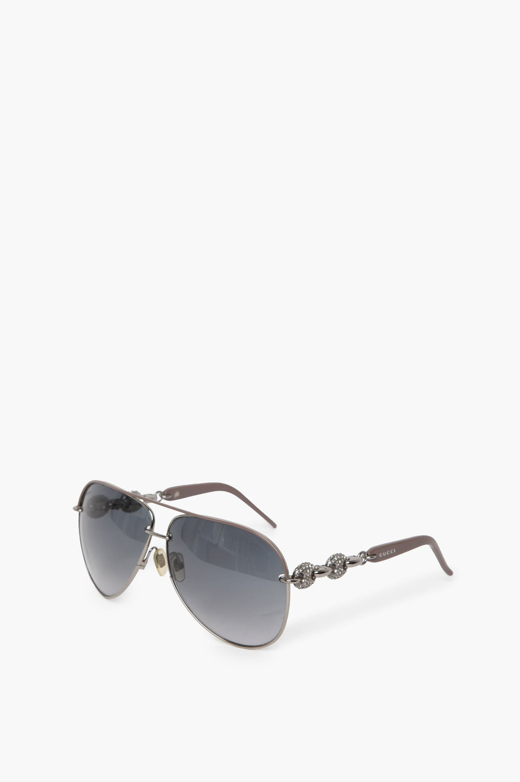 Gucci Silver Pilot-Frame Sunglasses