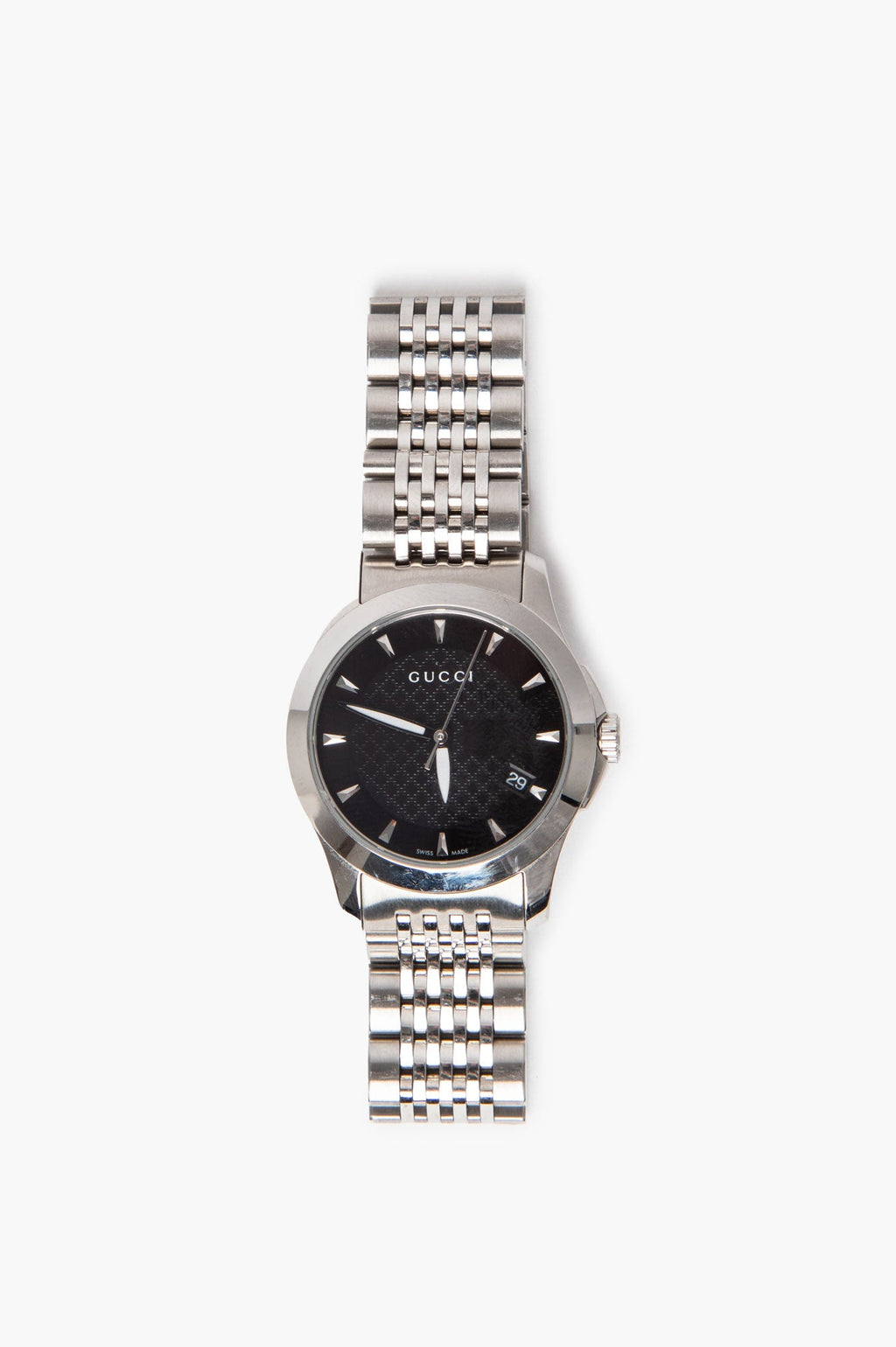 Gucci G Timeless Black Dial Silver Steel Classic Watch