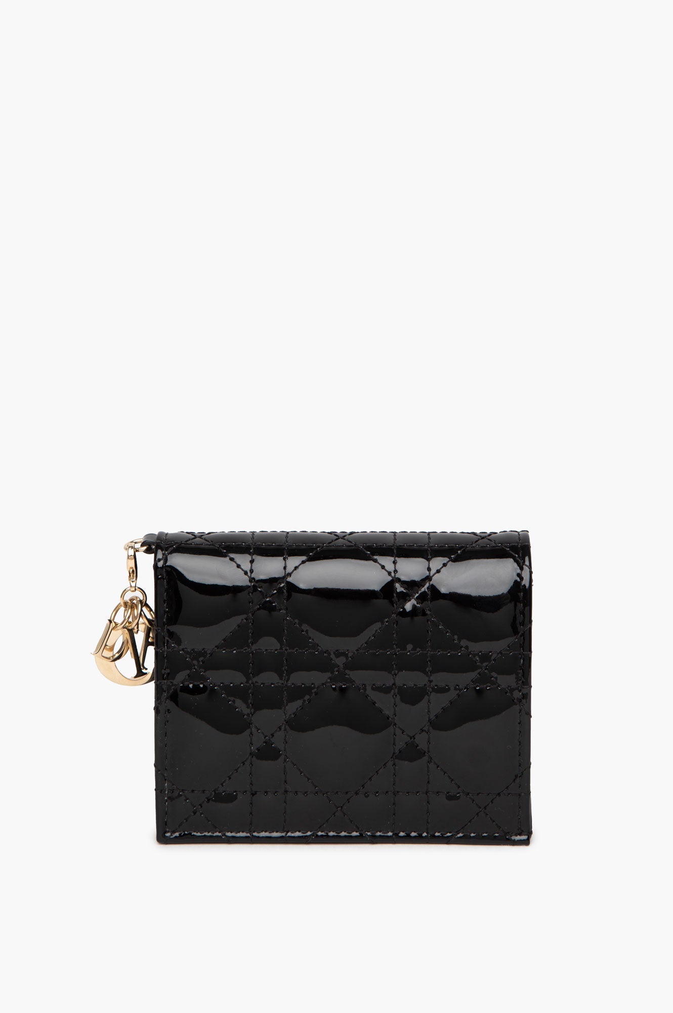 Christian Dior Black Patent Compact Wallet