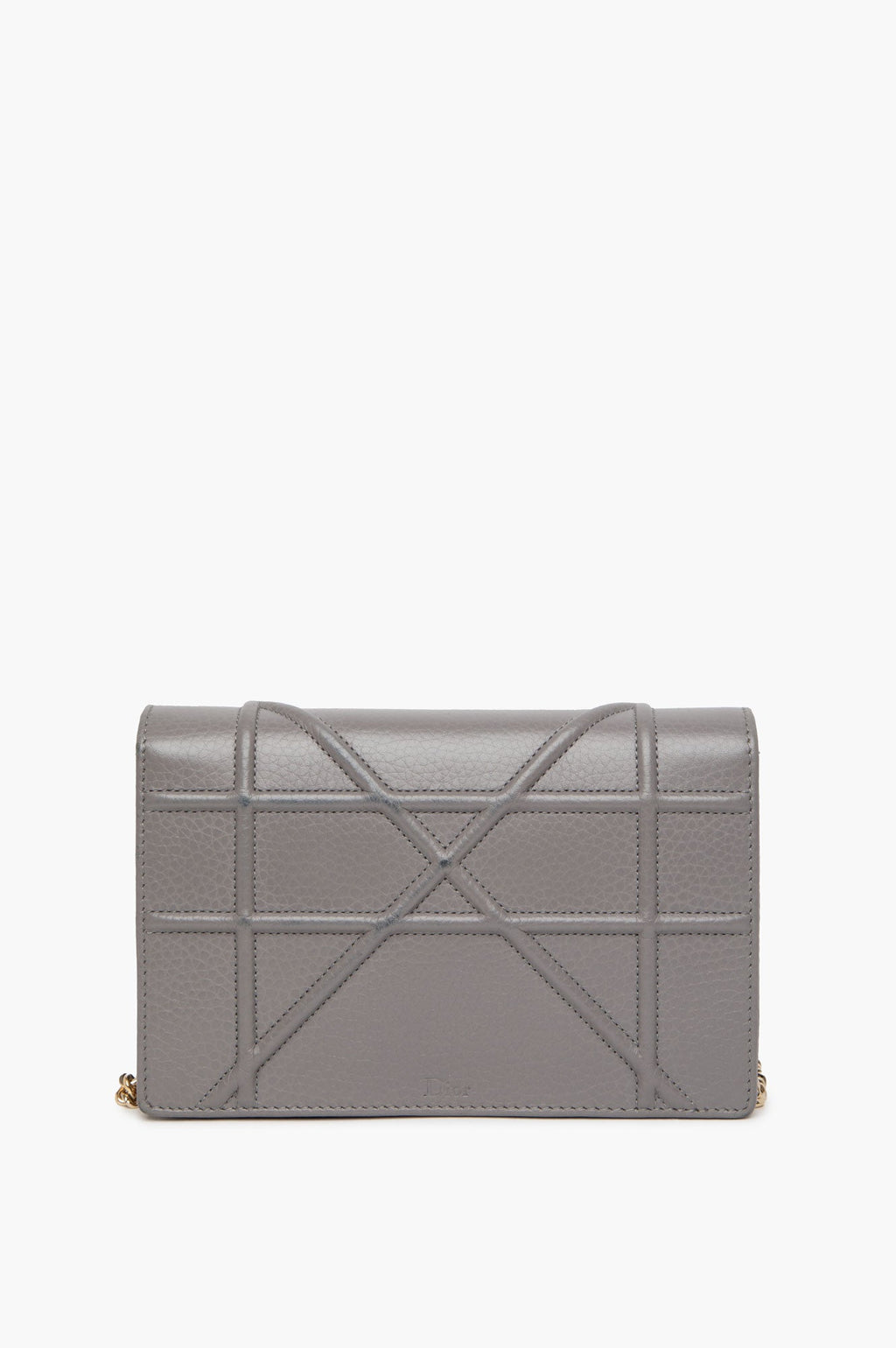 Christian Dior Grey Diorama Wallet on Chain GHW