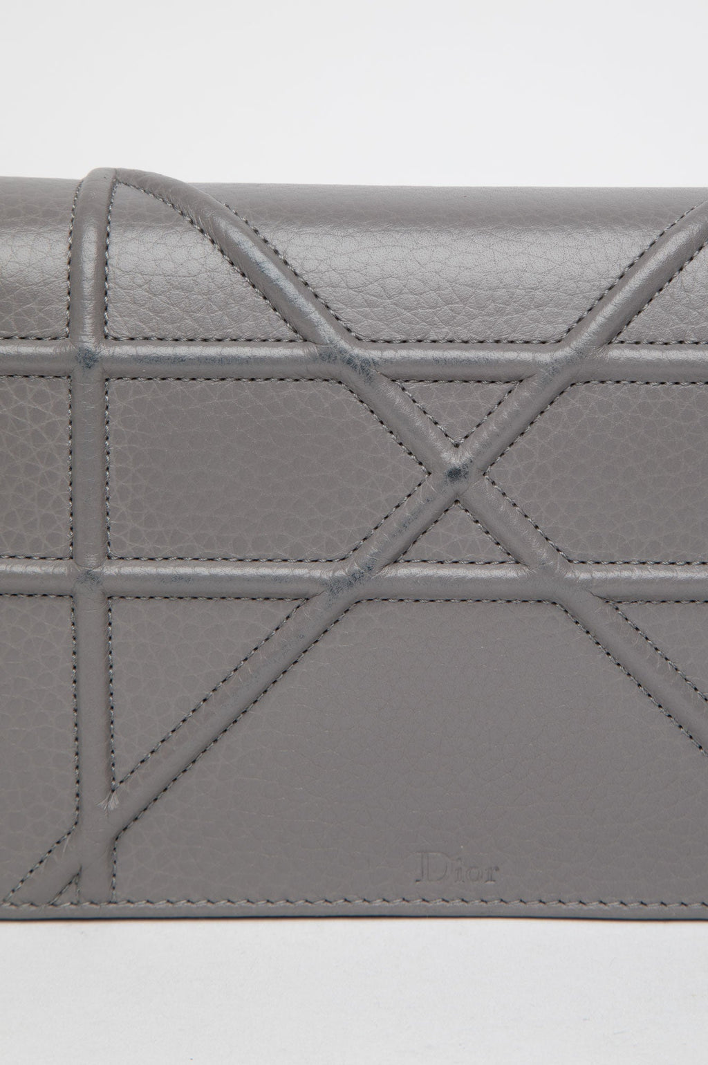 Christian Dior Grey Diorama Wallet on Chain GHW