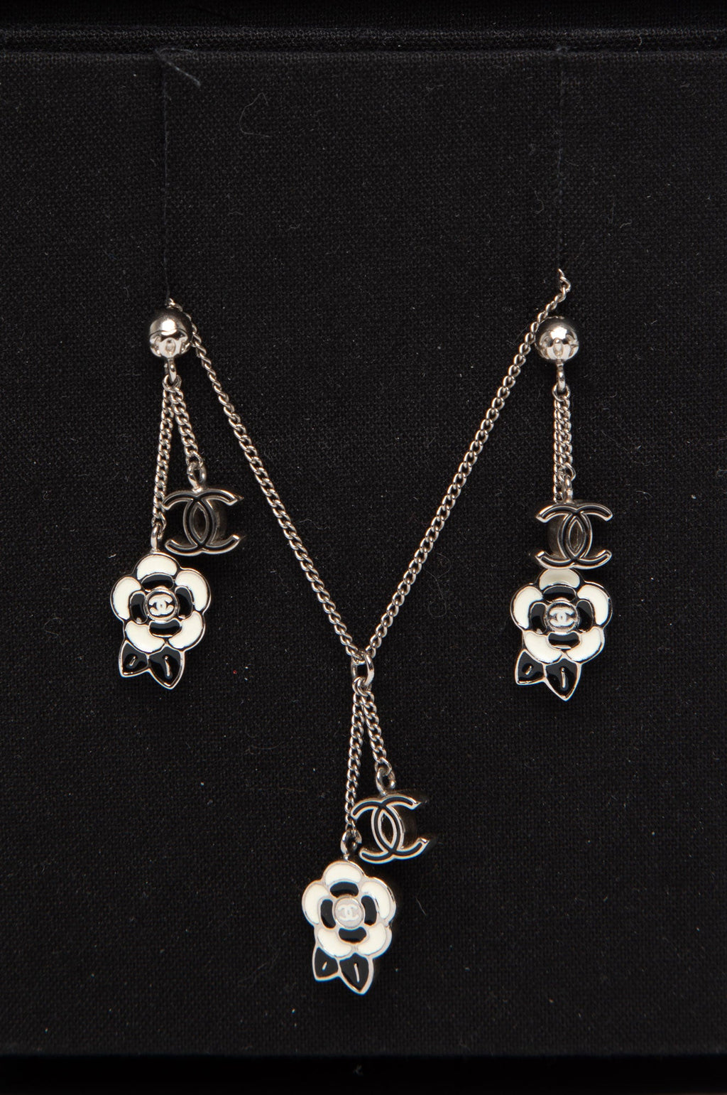 Chanel Camelia Coco Necklace Earring Set