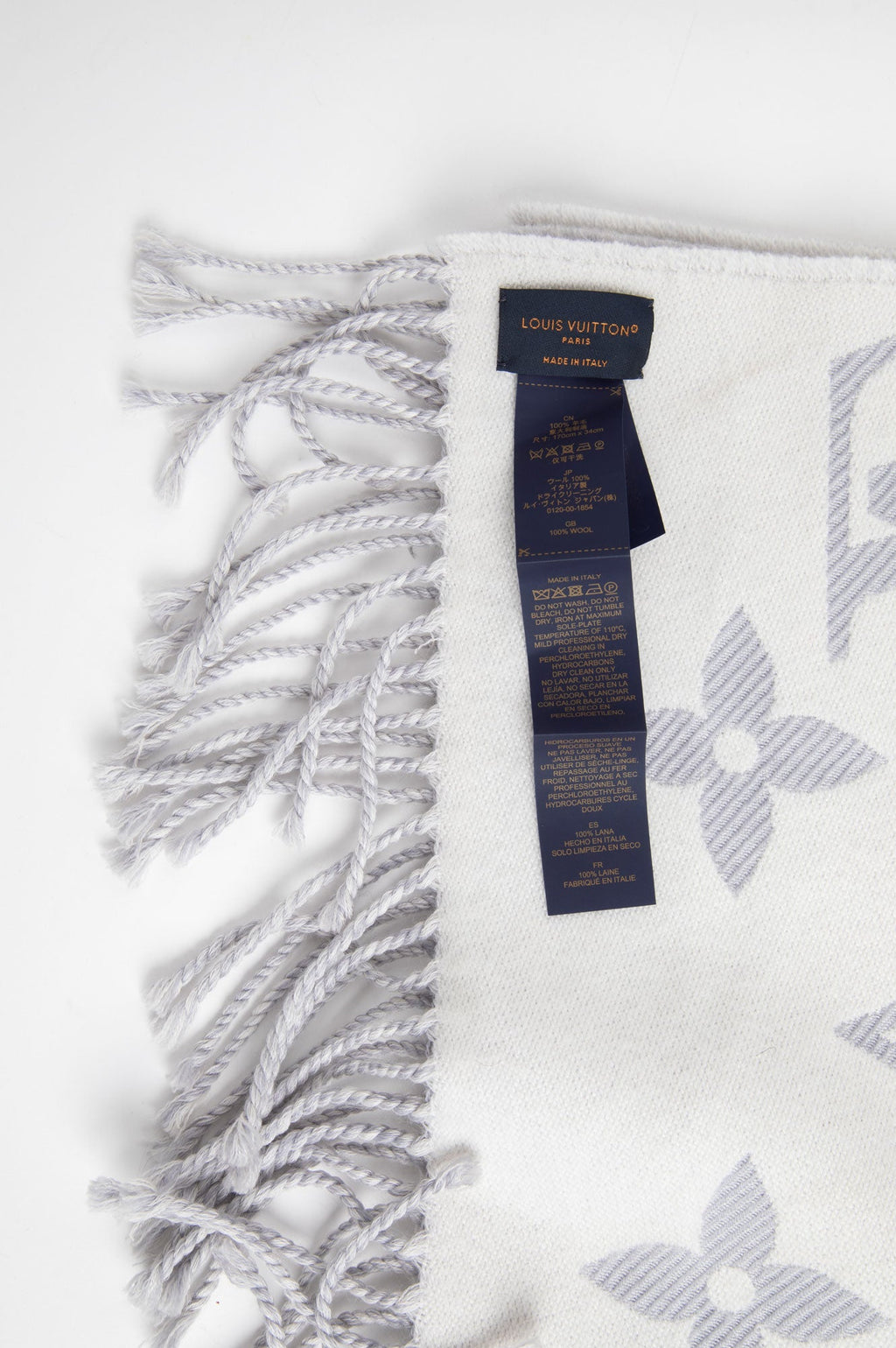 Louis Vuitton Monogram Sky Blue Wool Scarf