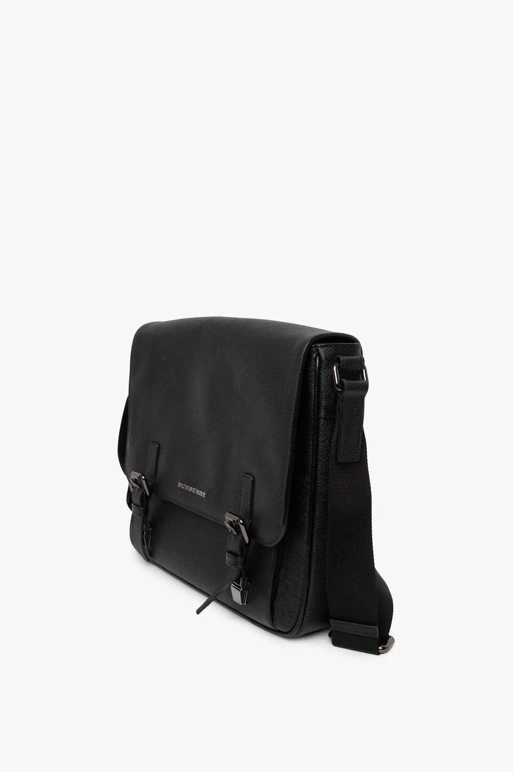 Burberry Black Leather Messenger Bag