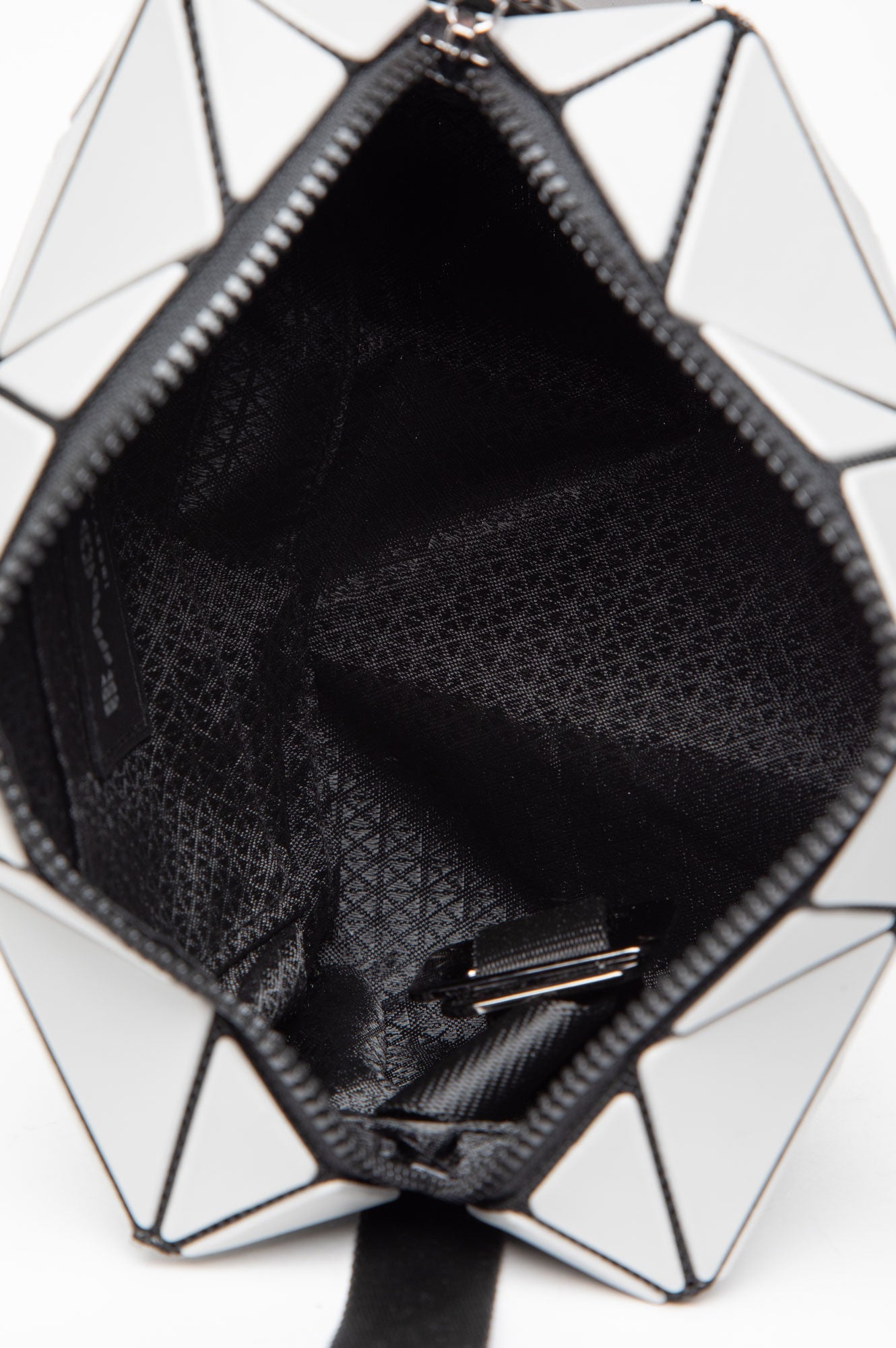 Bao Bao Issey Miyake Silver Cuboid Metallic Crossbody Bag