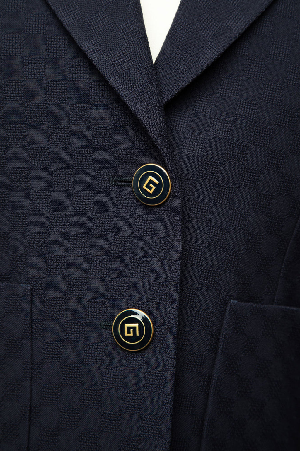 Gucci GG Blue Cotton Blend Formal Jacket