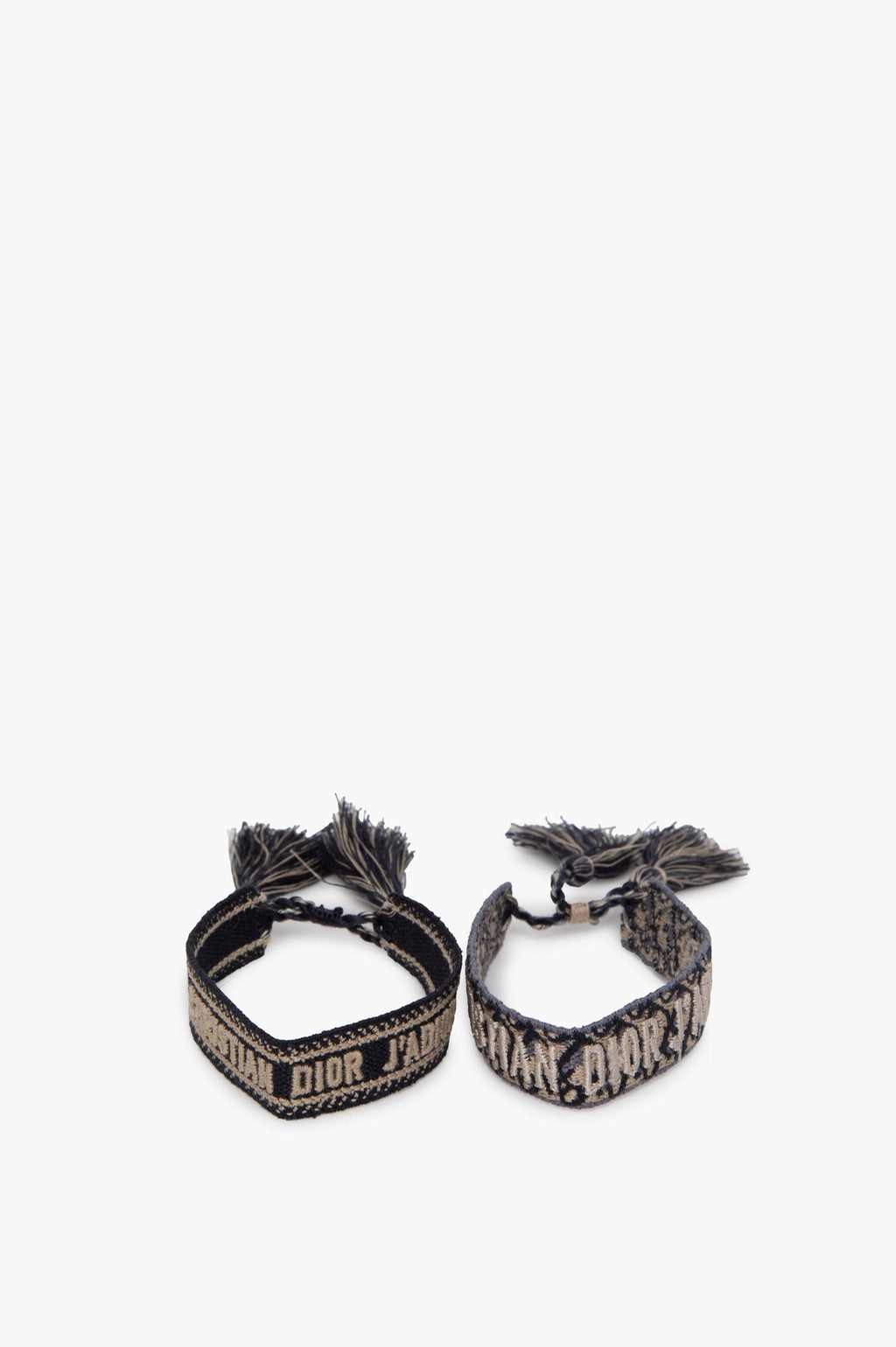 Embroidered Christian Dior Dark Blue Bracelet Set