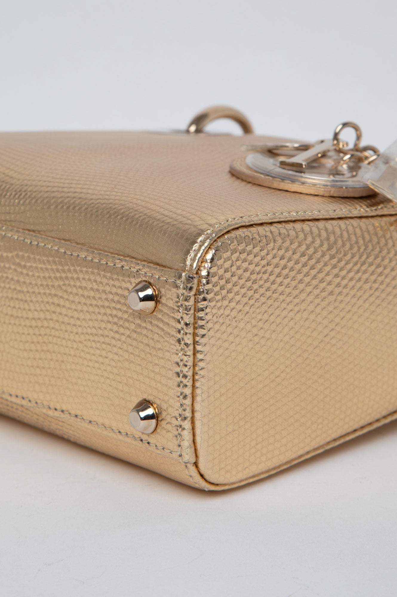 Christian Dior Metallic Lizard Mini Lady Dior Bag
