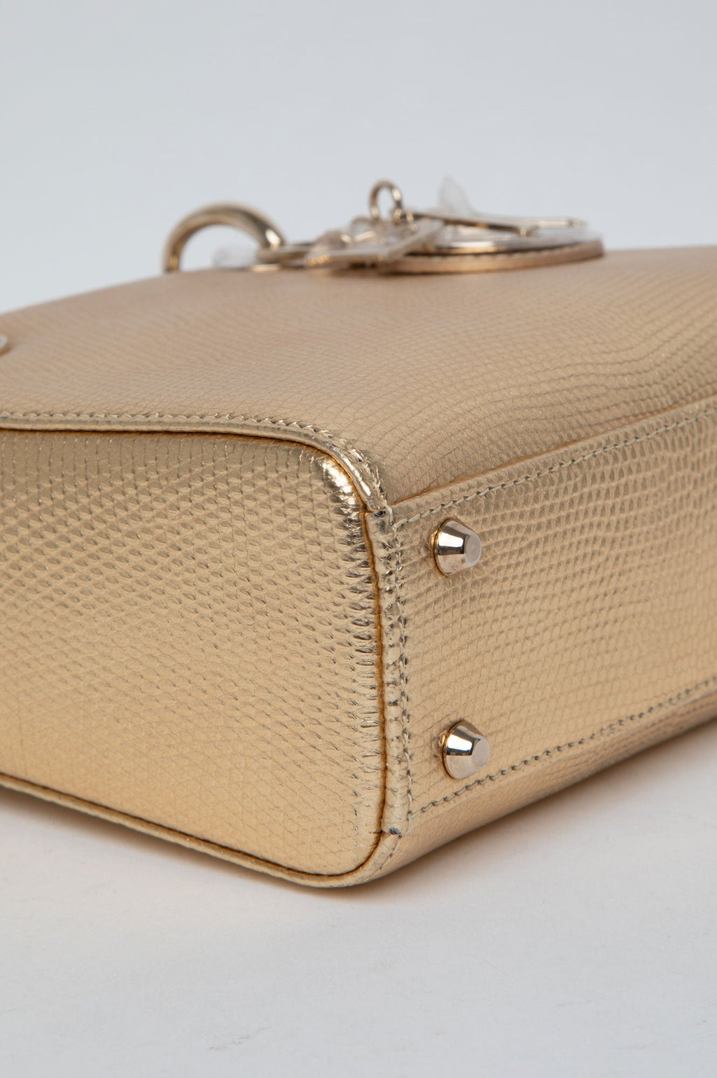 Christian Dior Metallic Lizard Mini Lady Dior Bag