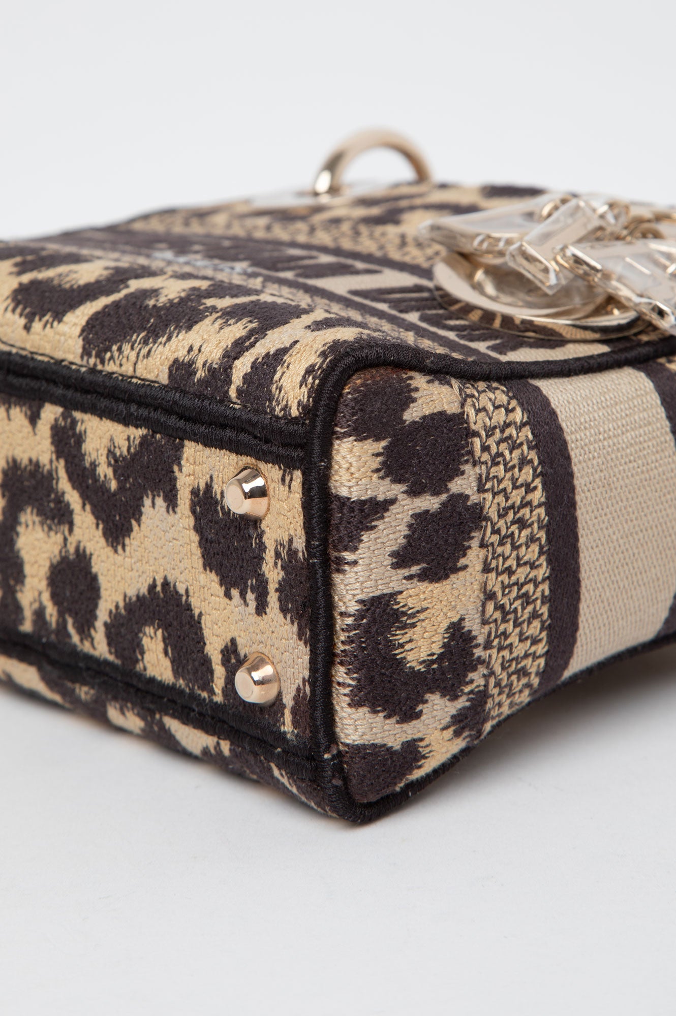 Christian Dior Mizza Embroidered Canvas Mini Lady Dior Bag