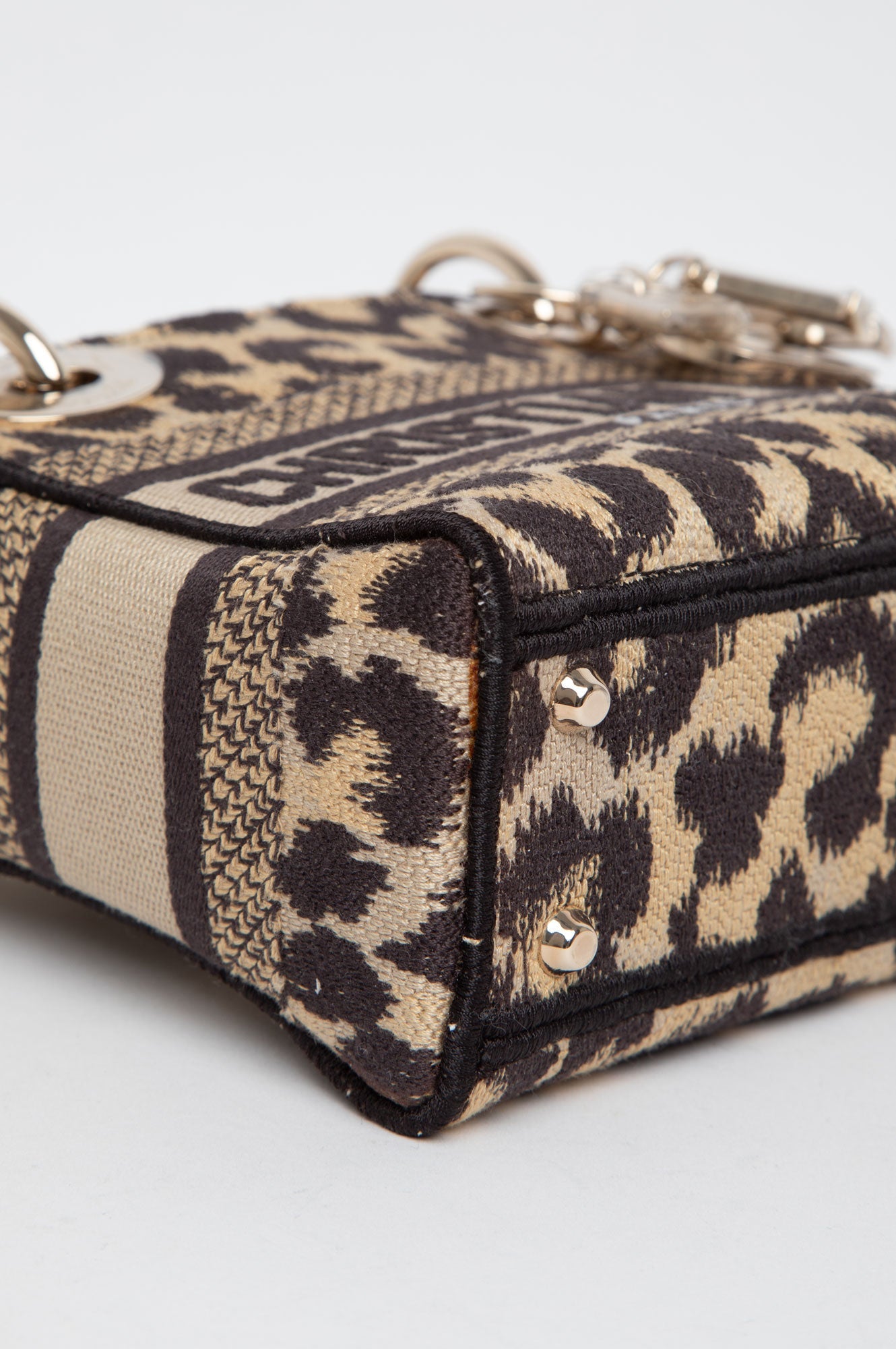 Christian Dior Mizza Embroidered Canvas Mini Lady Dior Bag