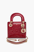 Christian Dior Mini Patent Red Cannage Lady Dior