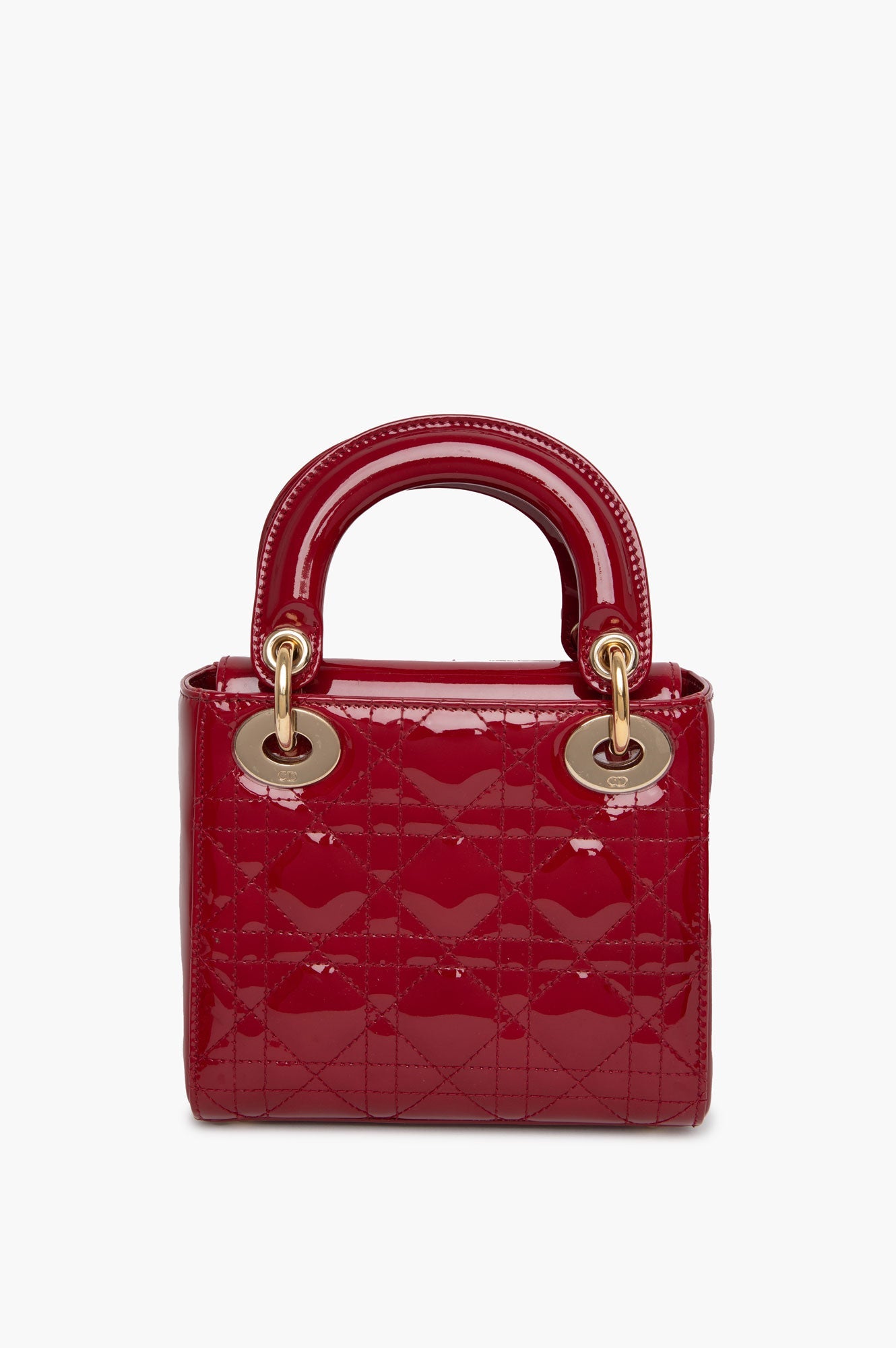 Christian Dior Mini Patent Red Cannage Lady Dior