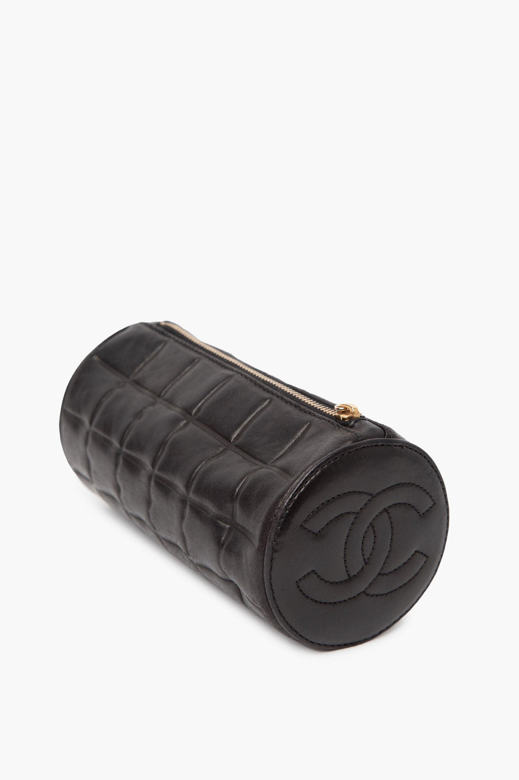 Chanel 2003 Black Leather Cosmetic Bag