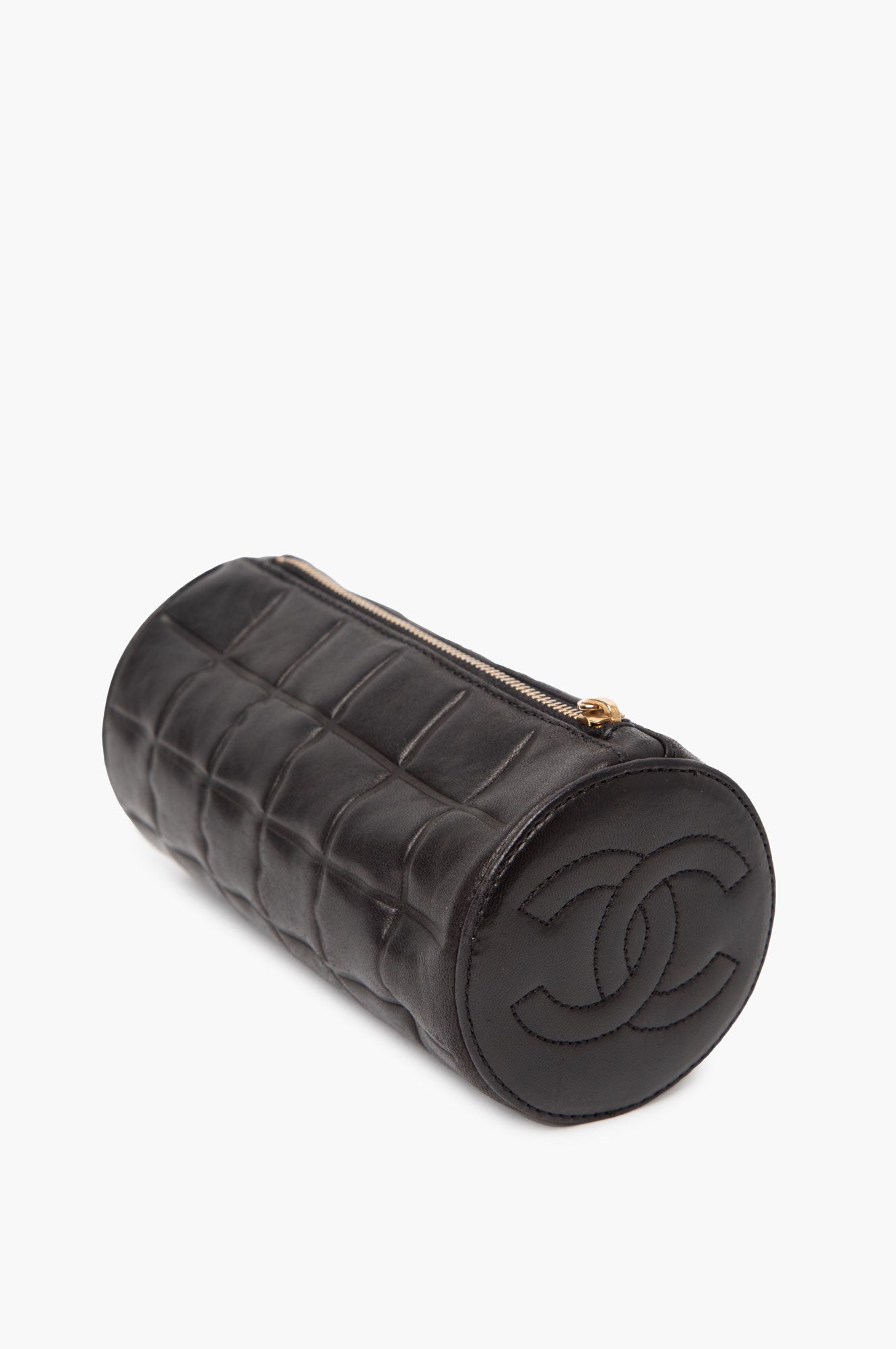 Chanel 2003 Black Leather Cosmetic Bag
