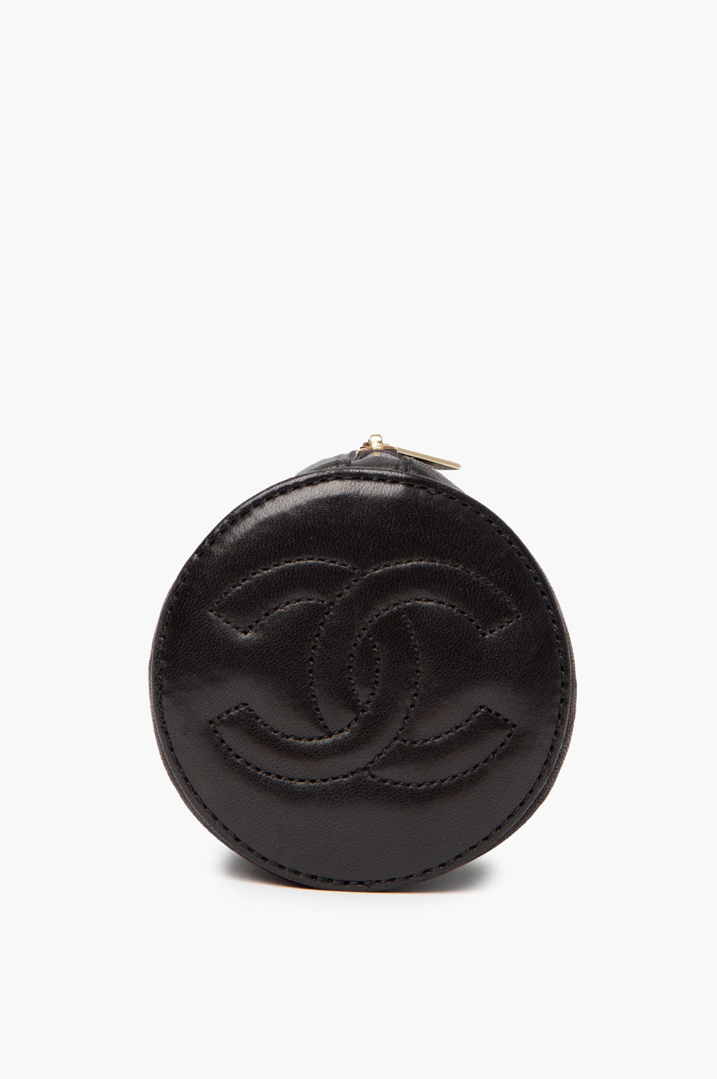 Chanel 2003 Black Leather Cosmetic Bag