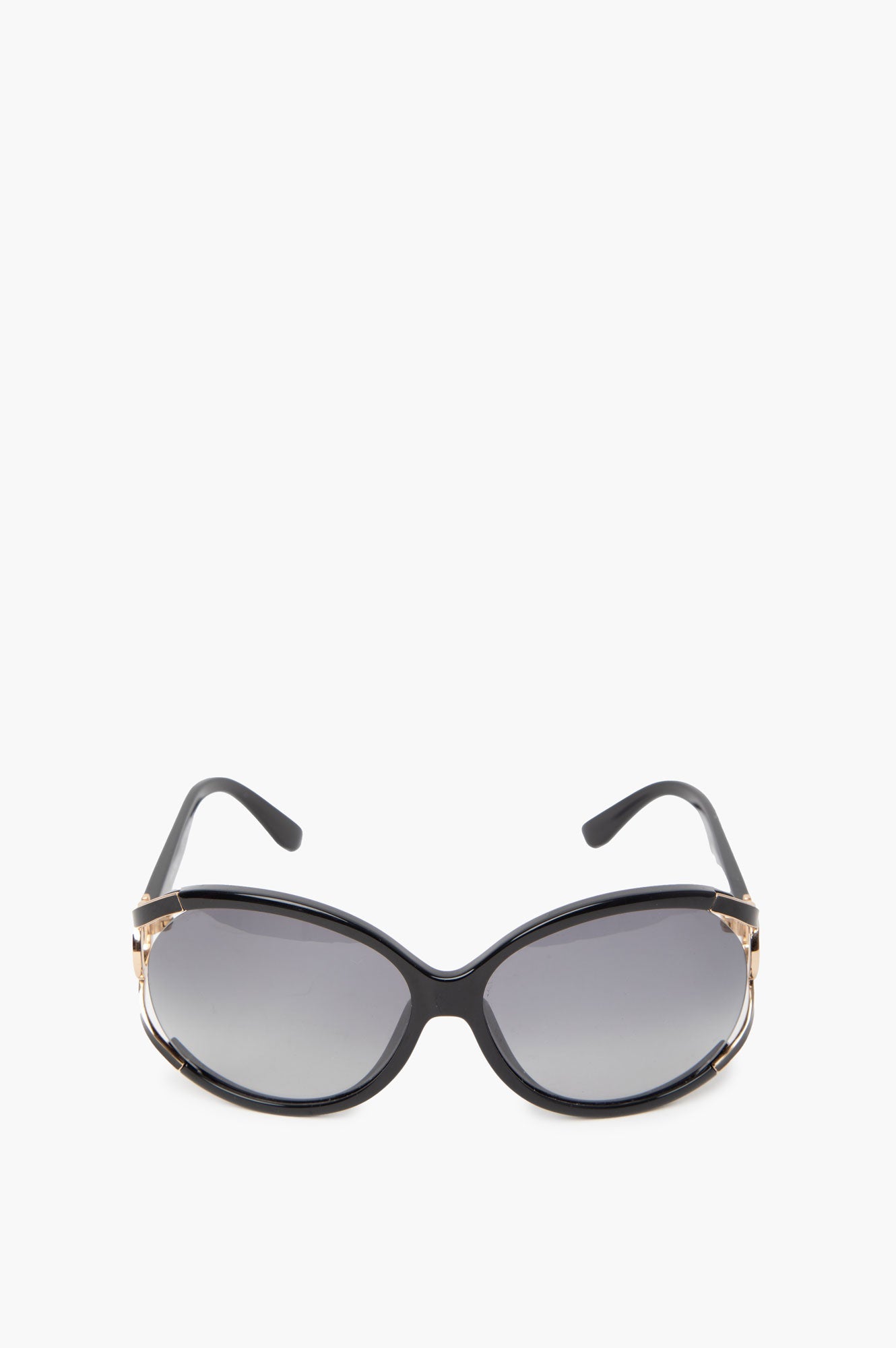 Salvatore Ferragamo Black Round Sunglasses