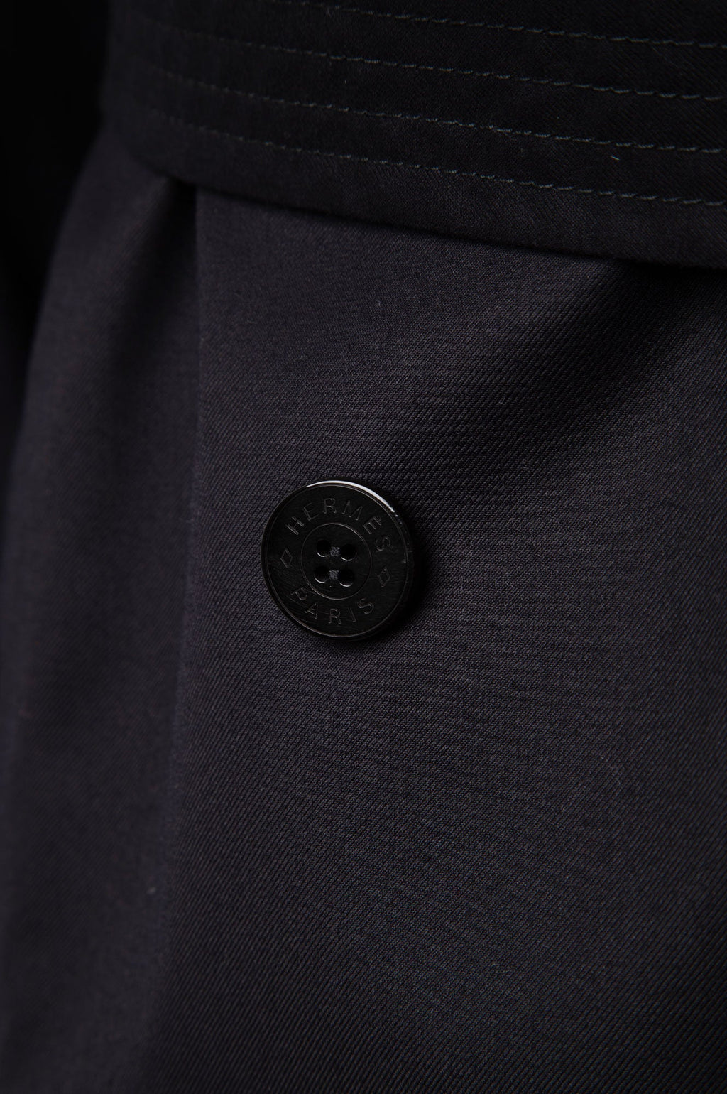 Hermes Black Trench Coat 36