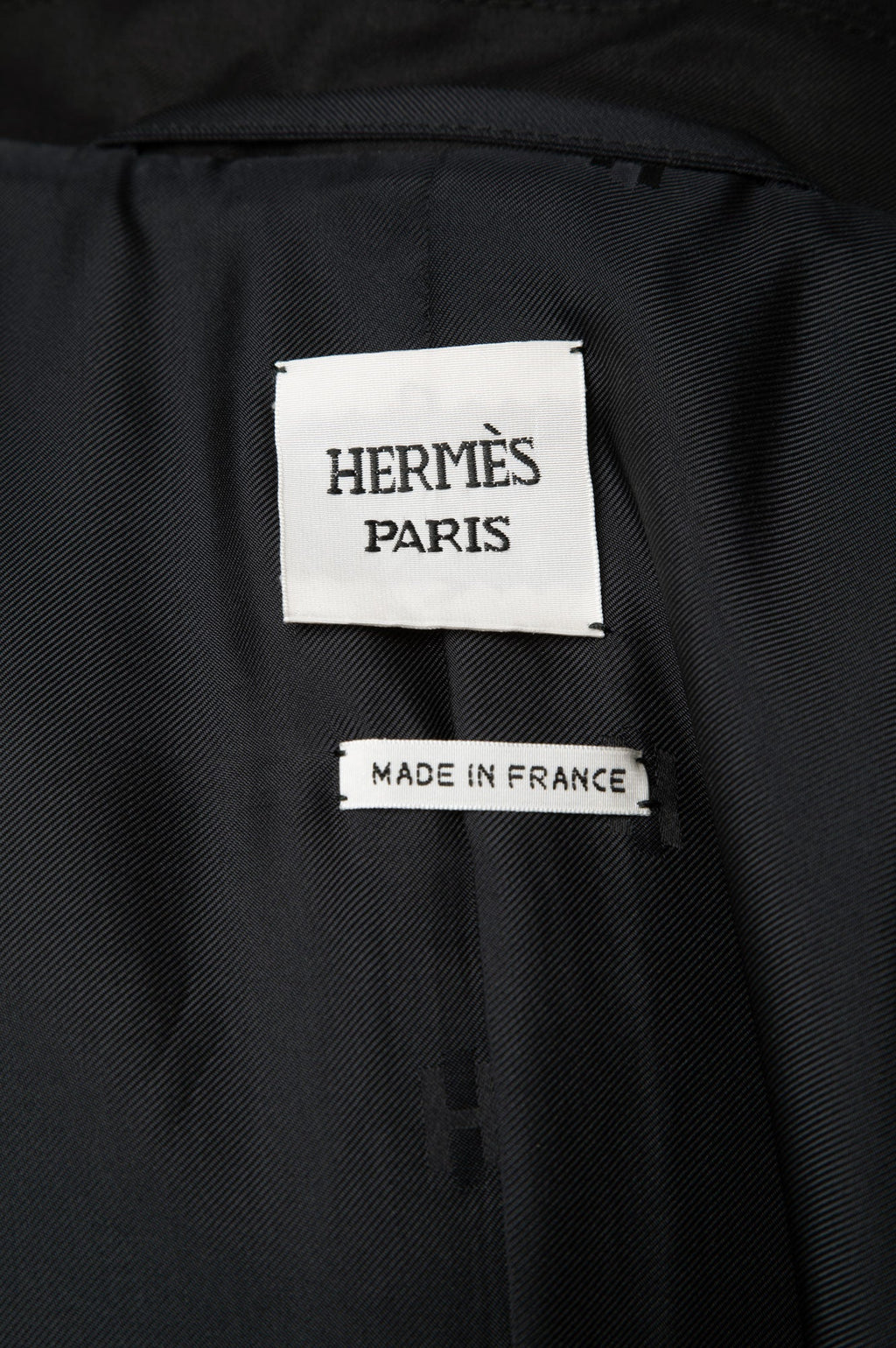 Hermes Black Trench Coat 36