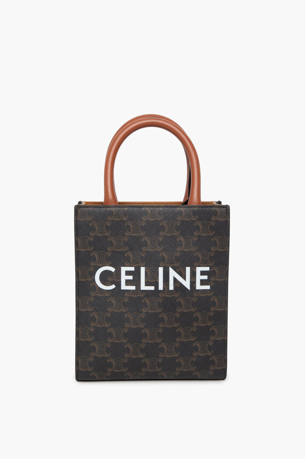 Celine Brown Vertical Triomphe Canvas Bag