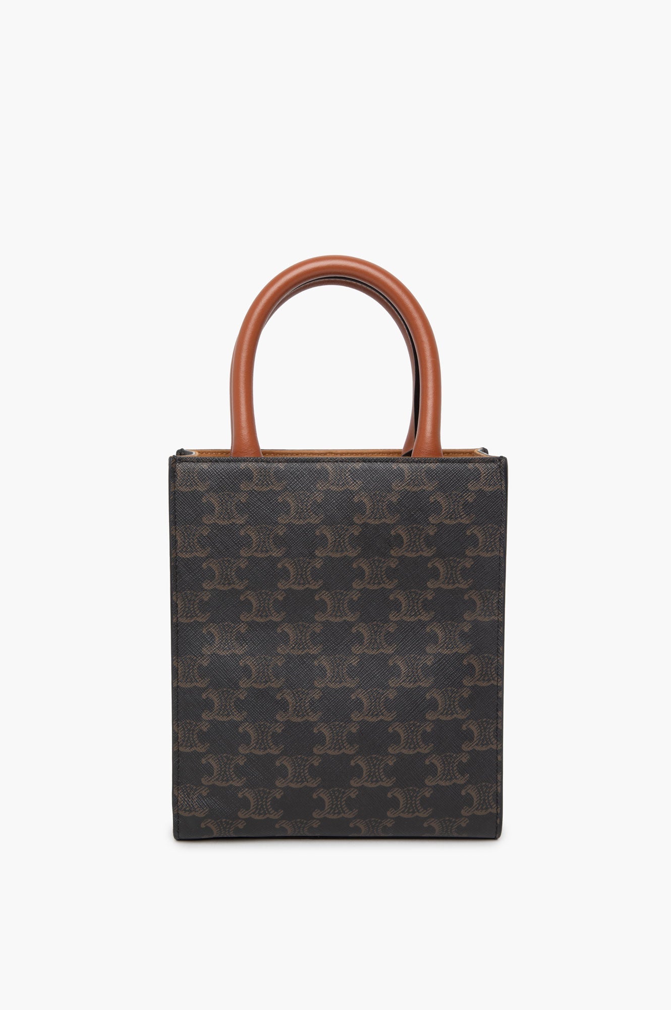 Celine Brown Vertical Triomphe Canvas Bag