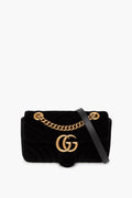 Gucci Black GG Marmont Velvet Bag