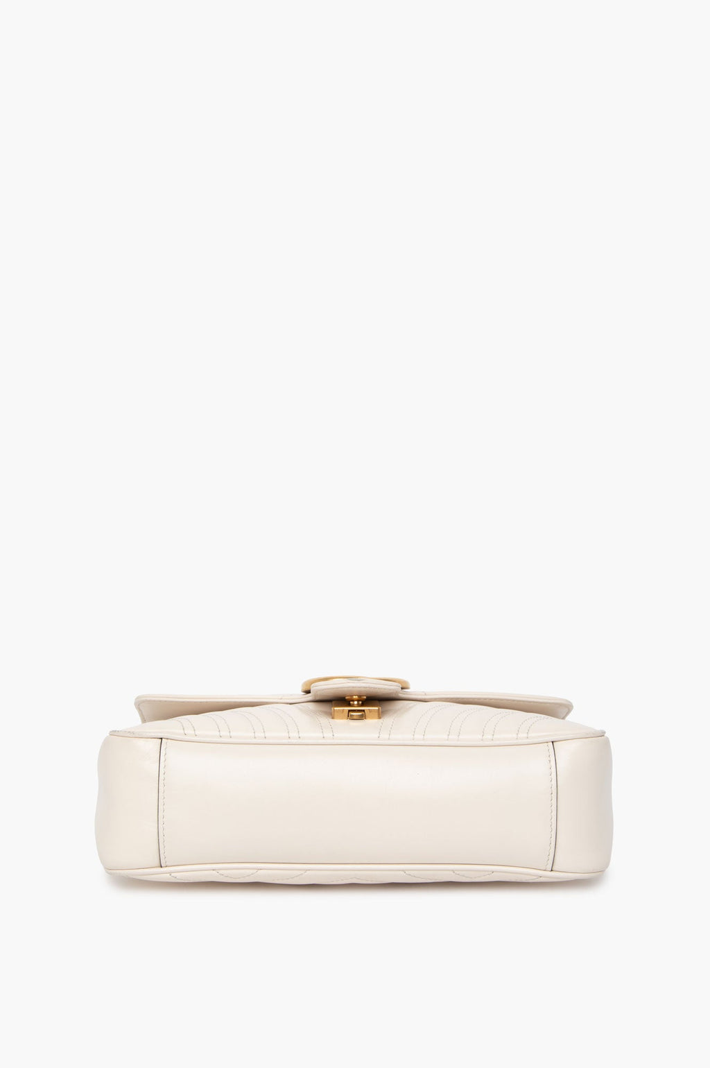 Gucci White GG Marmont Medium Shoulder Bag