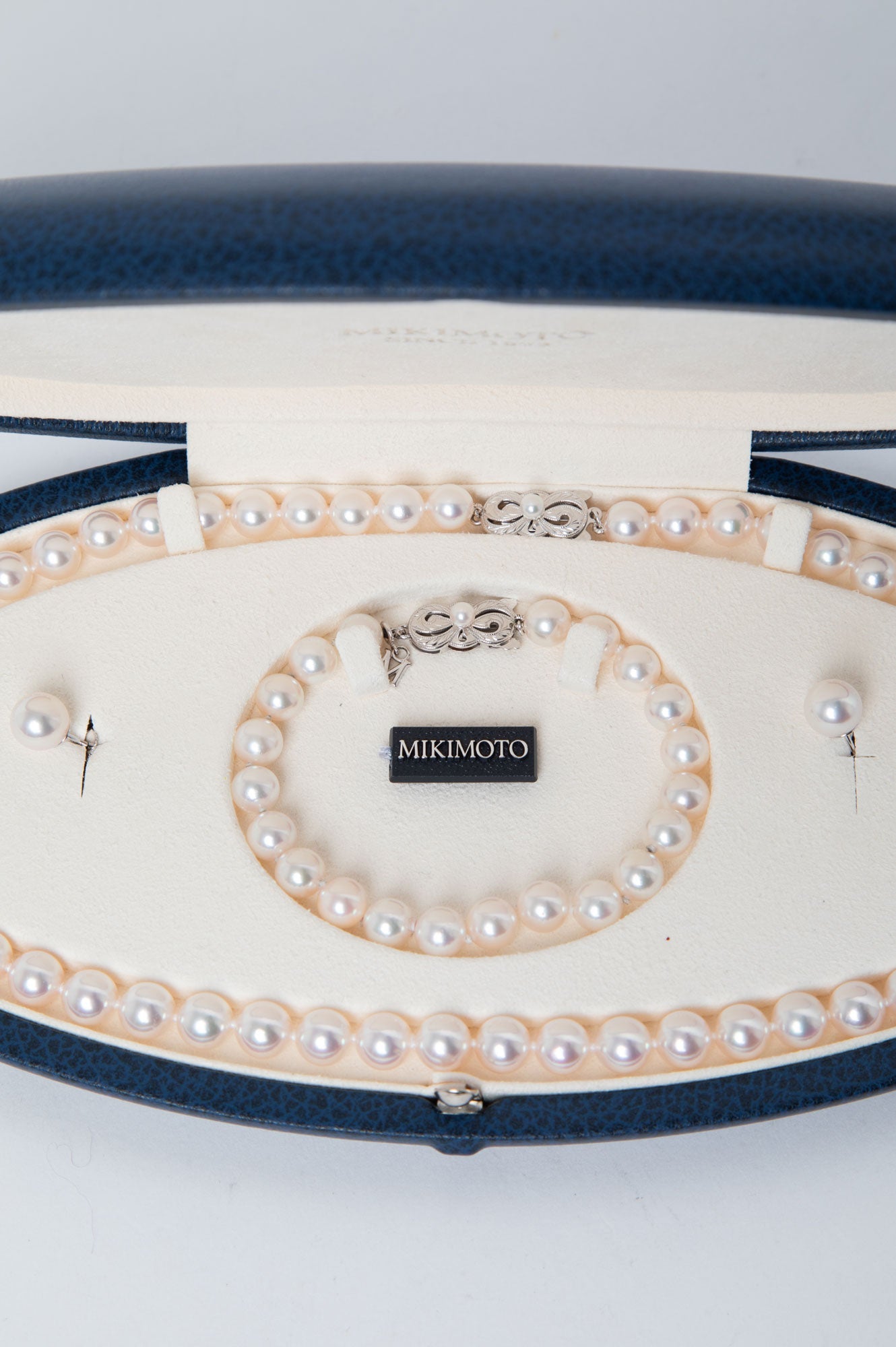 Mikimoto Akoya Pearl 18K Necklace Bracelet and Earrings Set