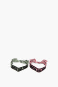 Embroidered Christian Dior Bracelet Set in Pink/Green