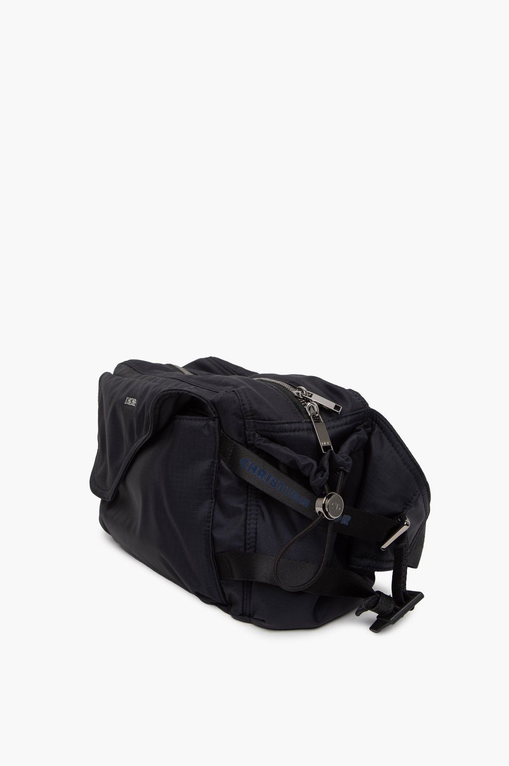 Christian Dior Black Nylon Saddle Waist Bag