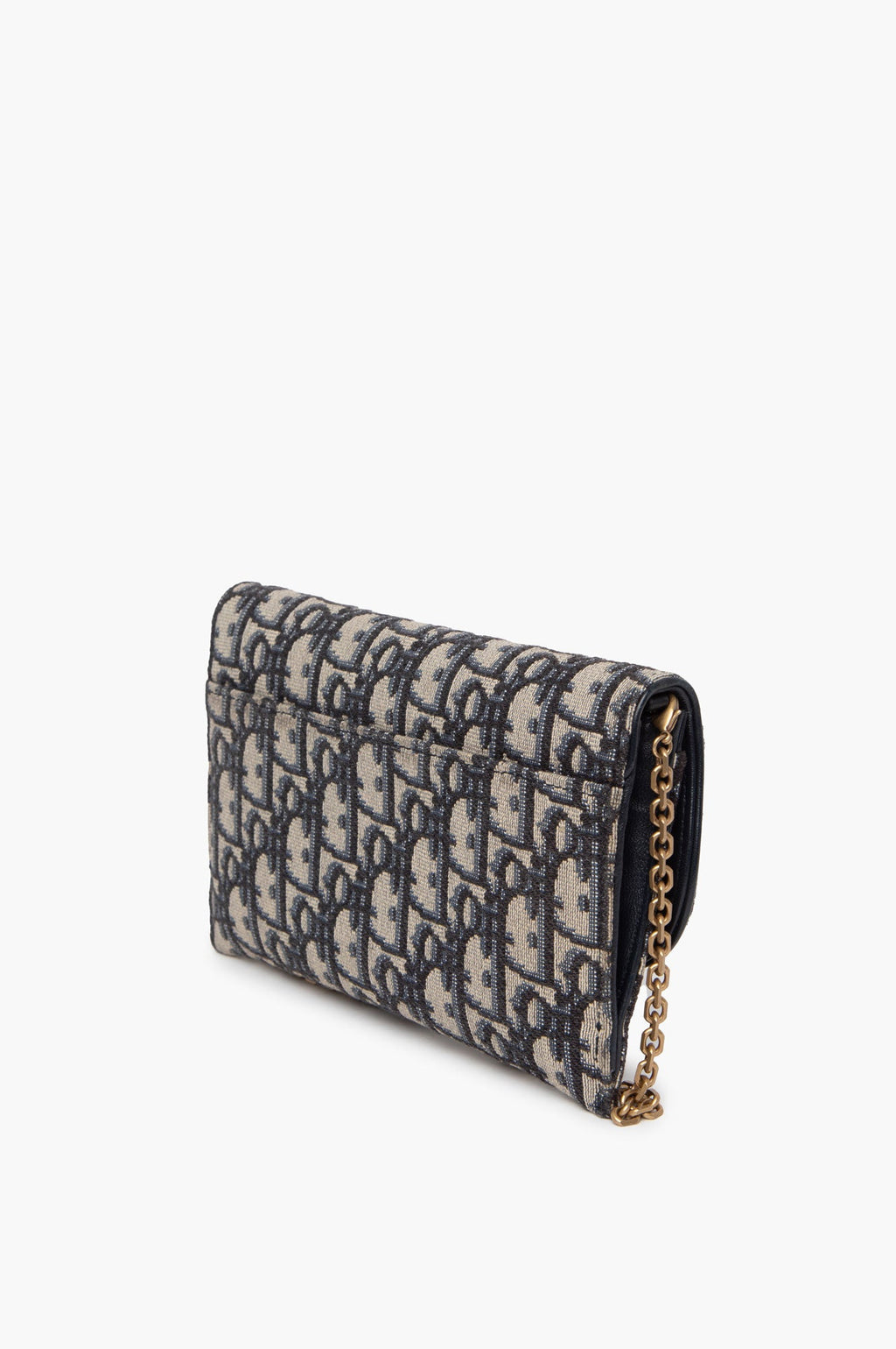 Christian Dior Oblique Saddle Wallet On Chain With Pouch