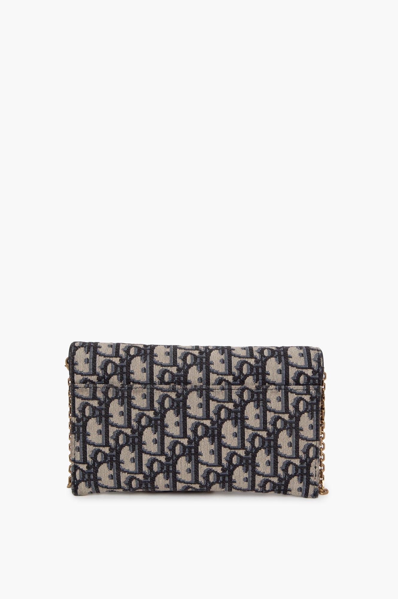 Christian Dior Oblique Saddle Wallet On Chain With Pouch