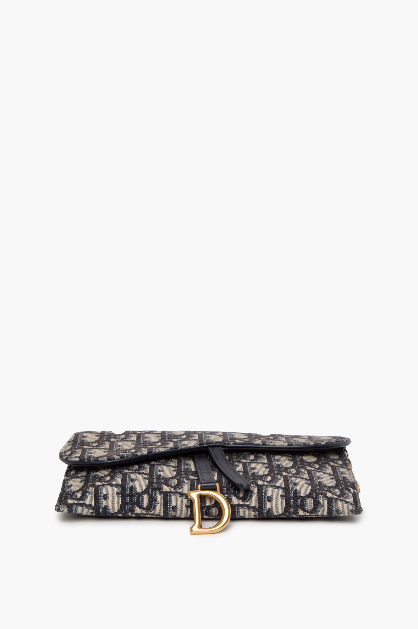 Christian Dior Oblique Saddle Wallet On Chain With Pouch